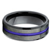 Purple Tungsten Wedding Band - Purple Ring - Gunmetal Tungsten Ring - Clean Casting Jewelry