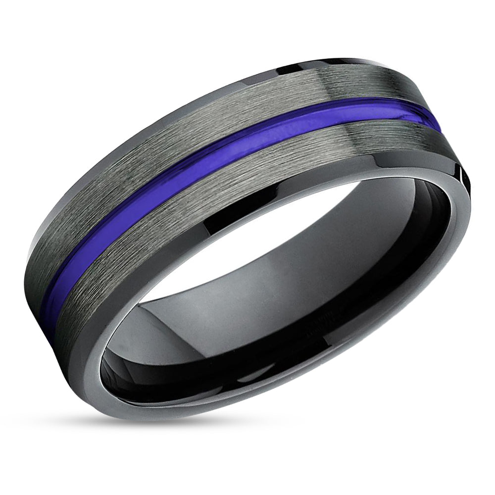 Mens Carbon Fiber Tungsten Carbide Ring Purple Wood Wedding Band Gunme –  Metal Masters Co.