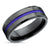 Purple Tungsten Wedding Band - Purple Ring - Gunmetal Tungsten Ring - Black Ring