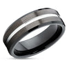 Gunmetal Tungsten Ring - Black Tungsten ring - Tungsten Wedding Ring - Black Ring