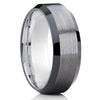 Black Tungsten Wedding Band - Gunmetal Ring - Gray Tungsten Ring - Gray - Clean Casting Jewelry