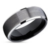 Gunmetal Tungsten Wedding Band - Dome Ring - Gunmetal Tungsten Ring Brushed