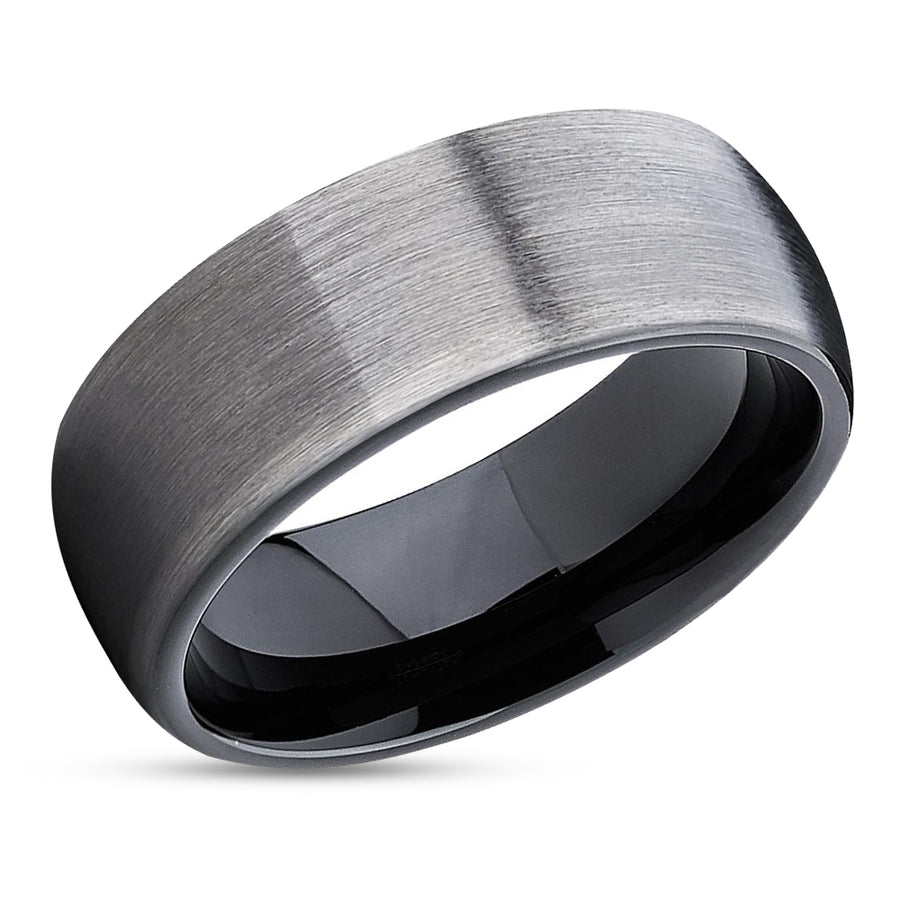 Black Tungsten Wedding Band - Gunmetal Tungsten Ring - Gunmetal Ring - Black Ring