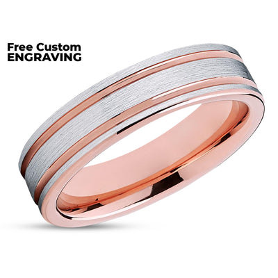 Rose Gold Tungsten Ring - Rose Gold Wedding Band - Engagement Ring - Band