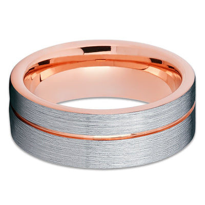 Tungsten Wedding Band - Rose Gold Tungsten - Tungsten Wedding Ring - Clean Casting Jewelry