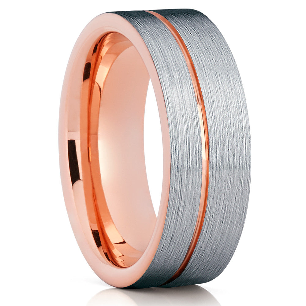 Tungsten Wedding Band - Rose Gold Tungsten - Tungsten Wedding Ring - Clean Casting Jewelry