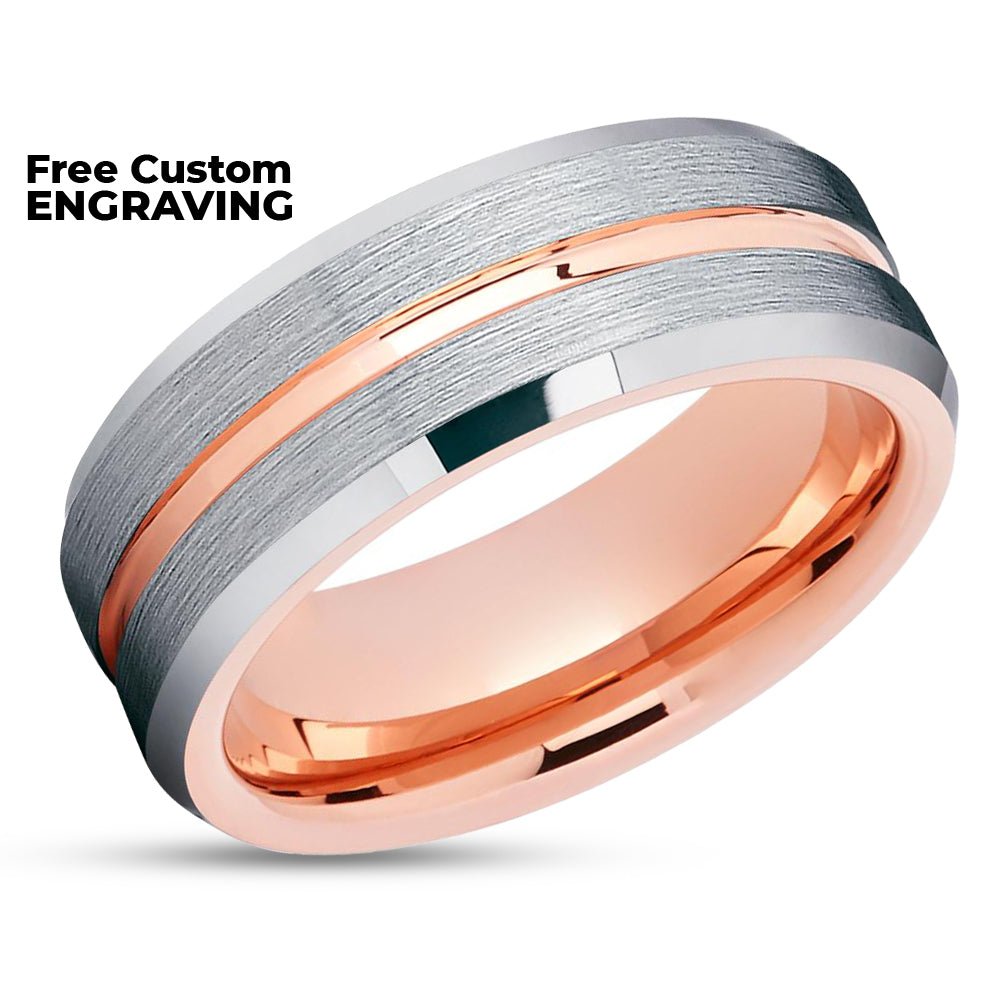 Rose Gold Tungsten Ring - Rose Gold Tungsten Ring - Rose Gold Wedding Band - Tungsten Ring