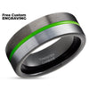 Gunmetal Wedding Ring - Black Tungsten Ring - Tungsten Wedding Band - Green Wedding Ring