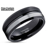 Black Tungsten Ring - Black Tungsten Band - Tungsten Wedding Band - Black Wedding Ring