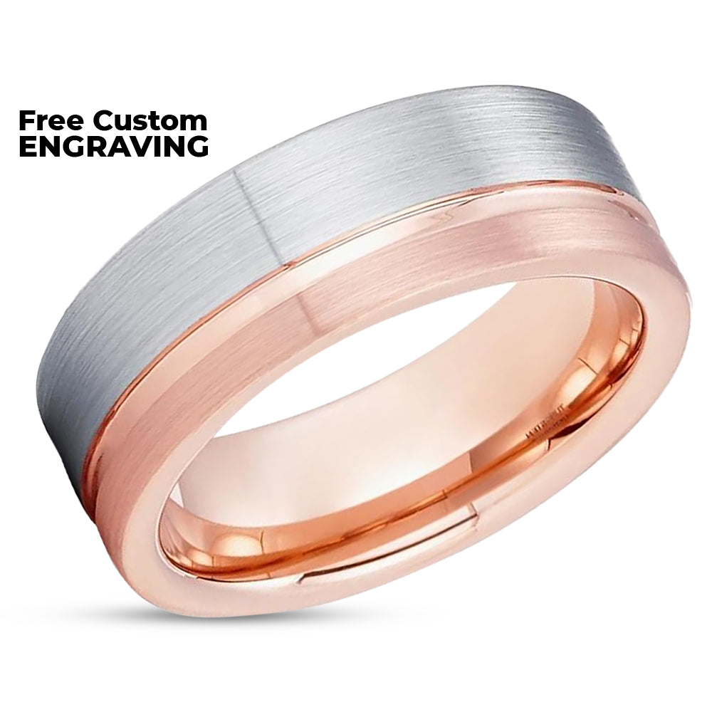 Tungsten Wedding Band - Rose Gold Wedding Ring - Wedding Band - Wedding Ring