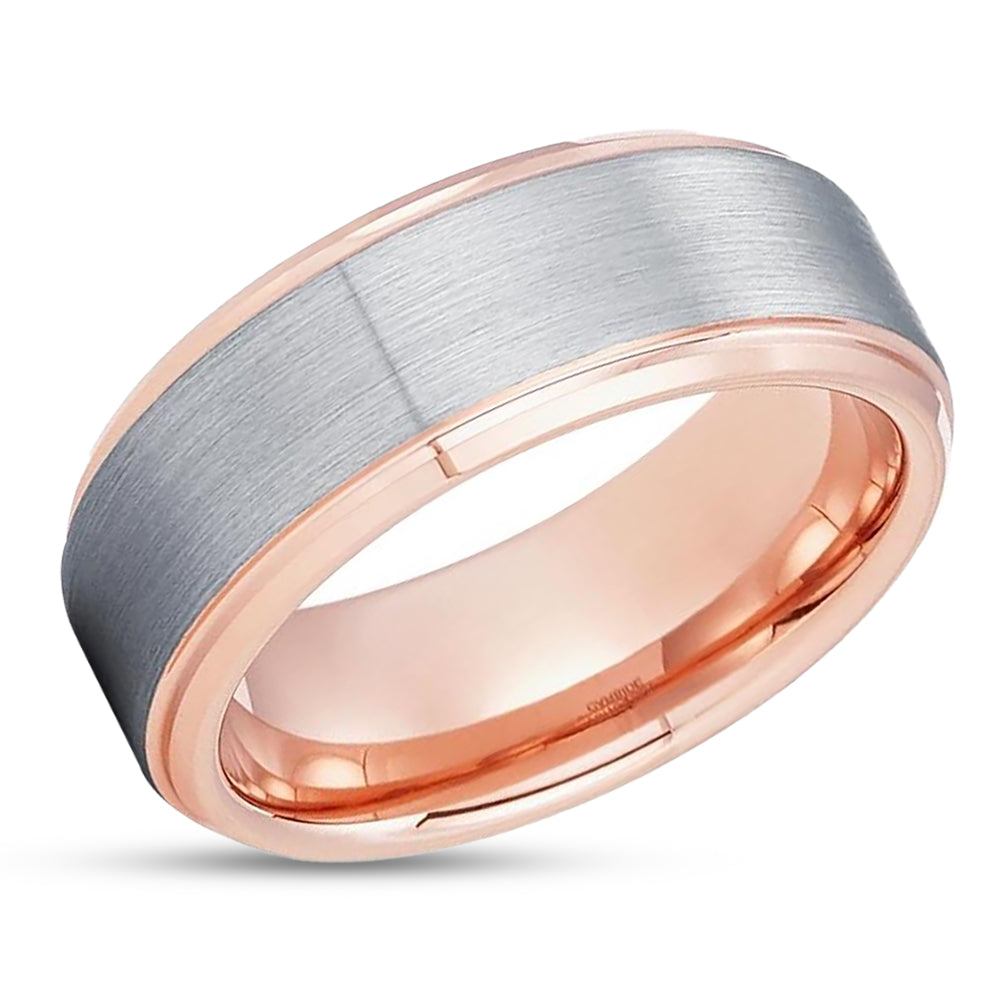 Rose Gold Tungsten Ring - 8mm Wedding Ring - 6mm - Rose Gold Ring - Men & Women