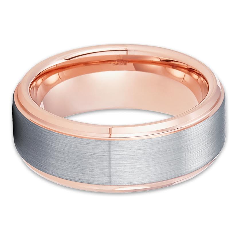 Rose Gold Tungsten Ring - 8mm Wedding Ring - 6mm - Rose Gold Ring - Men & Women