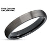 Gunmetal Tungsten Ring - 4mm Black Tungsten - Gunmetal Wedding Band - Gunmetal