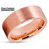 Rose Gold Tungsten Ring - Rose Gold Tungsten Wedding Band - Brush - Comfort Fit