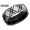 Black Tungsten Wedding Band - Gray Tungsten Ring - Tungsten Carbide Ring - 8mm Ring