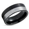 Black Tungsten Wedding Band - Black Wedding Ring - 8mm Wedding Ring - Black Ring