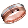 Espresso Tungsten Wedding Ring - Espresso Tungsten Ring - Wedding Ring - Rose Gold