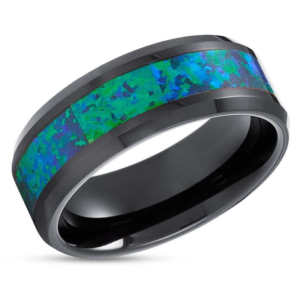 Selling Dark Green Opal Tungsten Ring