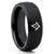 Masonic Wedding Band - Black Tungsten Ring - Masonic Wedding Ring - 8mm Ring