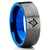 Masonic Wedding Band - Blue Tungsten Ring - Masonic Wedding Ring - 8mm