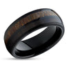 Deer Antler Wedding Band - Tungsten -Cherry Wood - Antler Ring - Black Ring