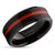 Red Tungsten Wedding Ring - Black Wedding Ring - Red Tungsten Ring - Black Ring
