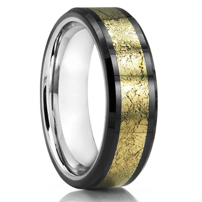 Men's Tungsten Wedding Ban - Men Tungsten Ring - Meteorite Wedding Band - Clean Casting Jewelry