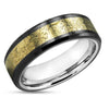 Meteorite Wedding Ring - Meteorite  Ring - Tungsten Carbide Ring - 8mm Wedding Ring