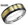 Meteorite Wedding Ring - Meteorite  Ring - Tungsten Carbide Ring - 8mm Wedding Ring
