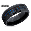 Black Wedding Band - Carbon Fiber Wedding Ring - 8mm Wedding Ring - Black Ring