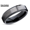 Gunmetal Wedding Ring - Black Tungsten Ring - Gunmetal Wedding Band - Ring
