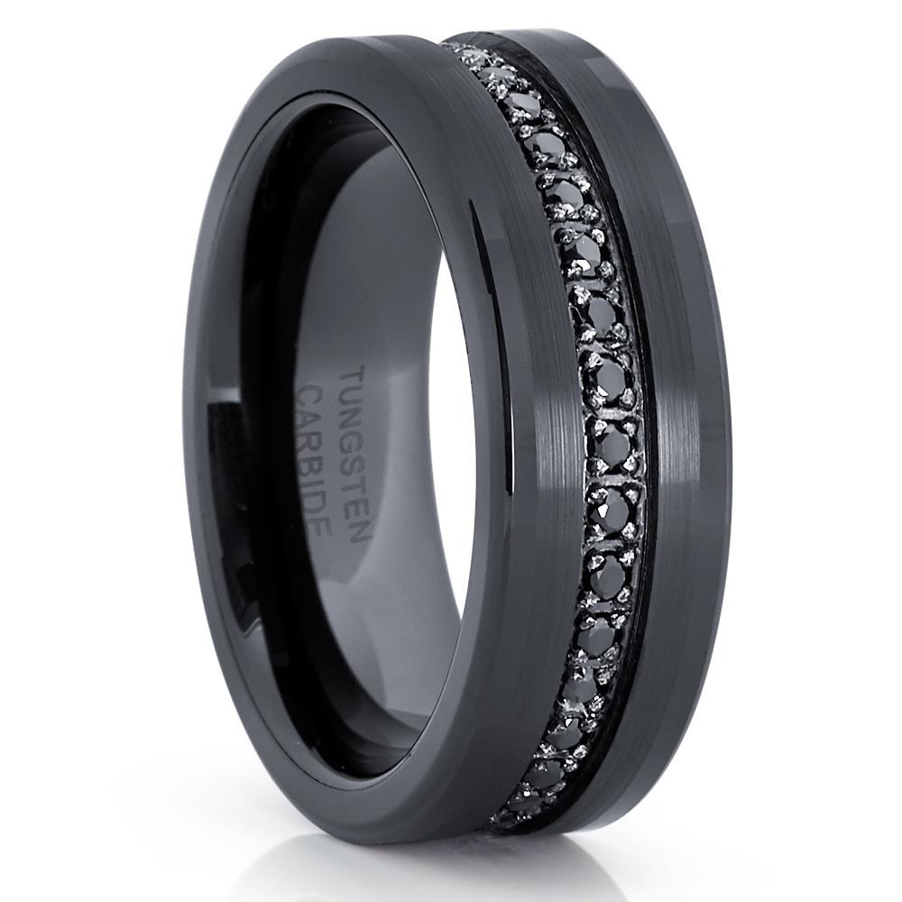 Black Wedding Band - 8mm Wedding Ring - Man's Wedding Ring - Man's Wedding Ring