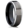 Black Tungsten Wedding Band - Gray Tungsten Ring - Black Tungsten - 8mm - Clean Casting Jewelry