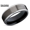 Black Tungsten Wedding Band - Gunmetal  Tungsten Ring - Black Tungsten - Gunmetal