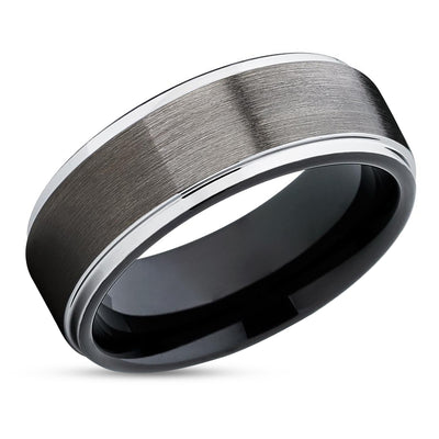 Black Tungsten Wedding Band - Gunmetal  Tungsten Ring - Black Tungsten - Gunmetal