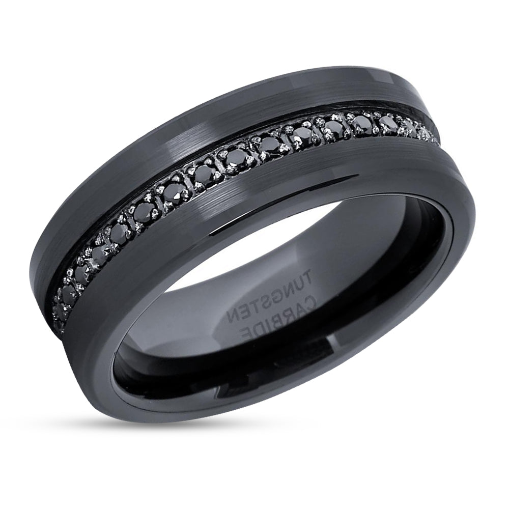 Black Wedding Band - 8mm Wedding Ring - Man's Wedding Ring - Man's Wedding Ring