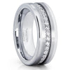Men's Tungsten Wedding Band - Silver Tungsten Ring - 8mm Ring - Tungsten - Clean Casting Jewelry