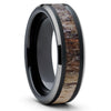 Deer Antler Wedding Ring - Black - Deer Antler Wedding Band - Tungsten Ring - Clean Casting Jewelry