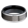 Black Tungsten Wedding Band - Gray Tungsten Ring - Black Tungsten - 8mm - Clean Casting Jewelry