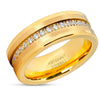 Yellow Gold Tungsten Wedding Band - 8mm - Yellow Gold Ring - Tungsten Ring - 8mm