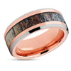 Deer Antler Tungsten Ring - Rose Gold Wedding Ring - Tungsten Carbide Ring - Engagement Ring