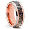 8mm - Deer Antler Wedding Band - Rose Gold - Tungsten Wedding Band - Clean Casting Jewelry