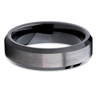 Black Tungsten Ring - Gunmetal - Tungsten Wedding Band - Black Ring - Clean Casting Jewelry