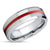Red Tungsten Wedding Ring - Silver Wedding Ring - Red Tungsten Wedding Band - Ring