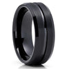 8mm Black Tungsten Ring - Tungsten Wedding Band - Men's Ring Brushed - Clean Casting Jewelry