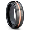Black Tungsten Wedding Band - Gunmetal - Black Tungsten Ring  -7mm - Clean Casting Jewelry