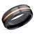 Black Tungsten Wedding Band - Gunmetal - Black Tungsten Ring  - 7mm - Rose Gold Ring