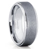 Tungsten Wedding Band - 8mm - Silver Tungsten Ring - Men's Tungsten - Gray - Clean Casting Jewelry