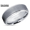 Gunmetal Tungsten Ring - Gray Tungsten Ring - Silver Wedding Band - Tungsten Carbide