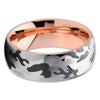 Rose Gold Tungsten - Camouflage Ring - Tungsten Wedding Band - Camo Ring - Clean Casting Jewelry